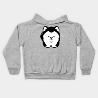 Husky Puppy Black Kids Hoodie